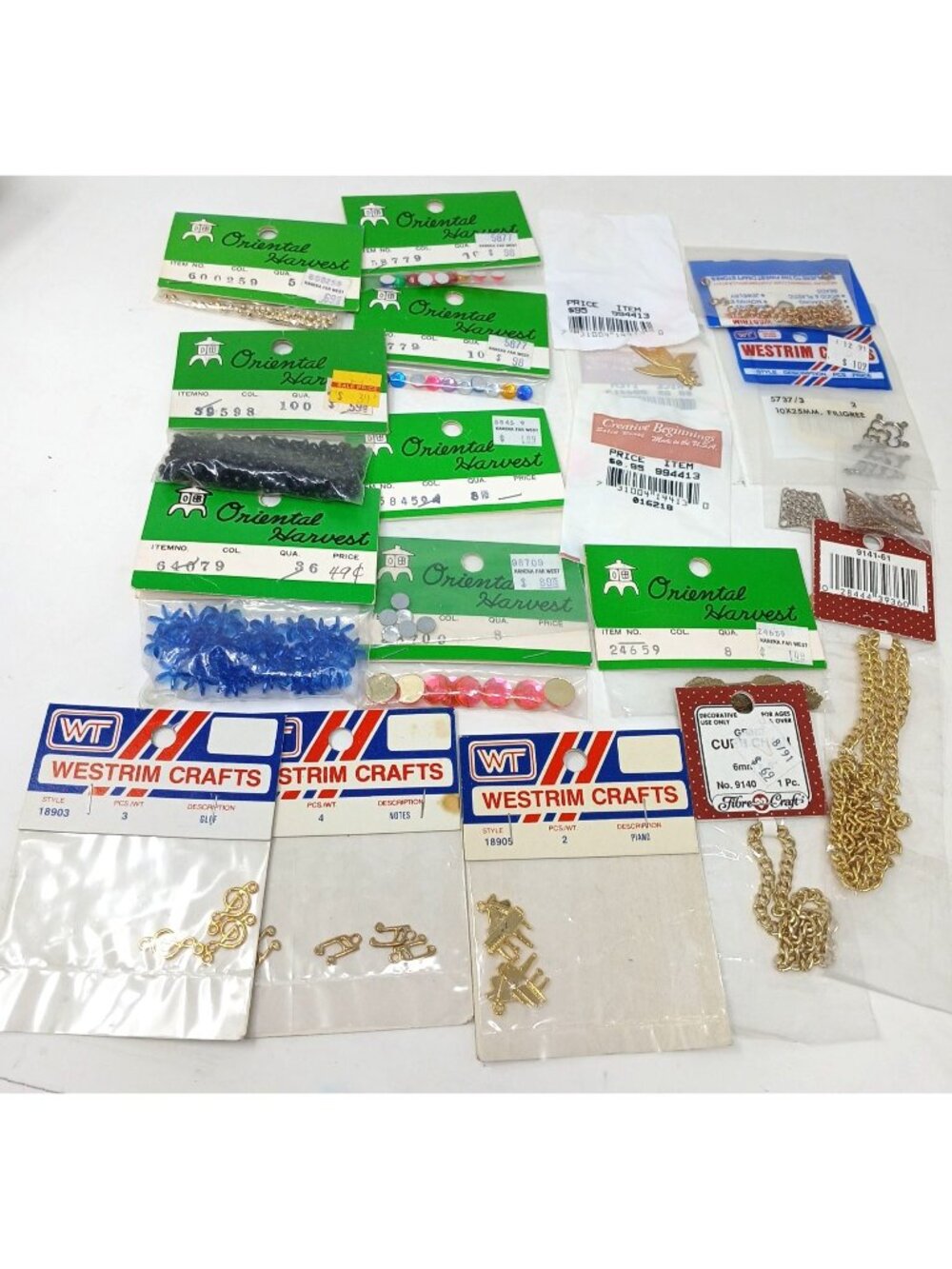 Jewelry Craft Making Lot Beads Charms Chain Findings Rhinestone Most Vintage #D9 - Picture 1 of 8
